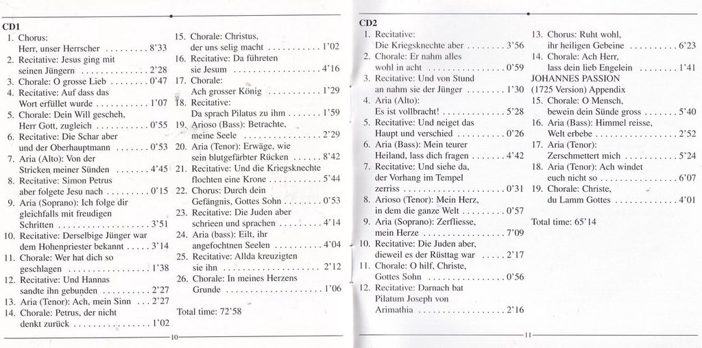 Johann sebastian bach: johannes-passion – CD