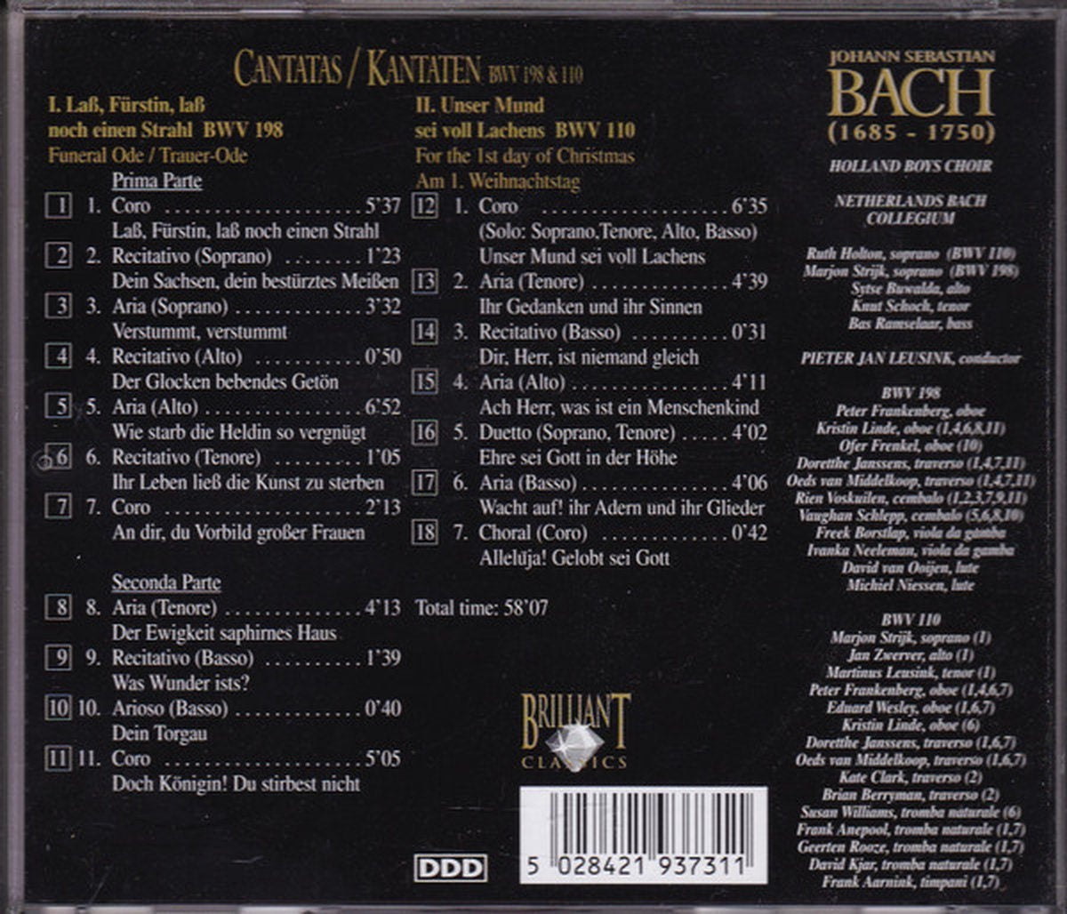 Bach cantatas bwv 198 & 110 – CD