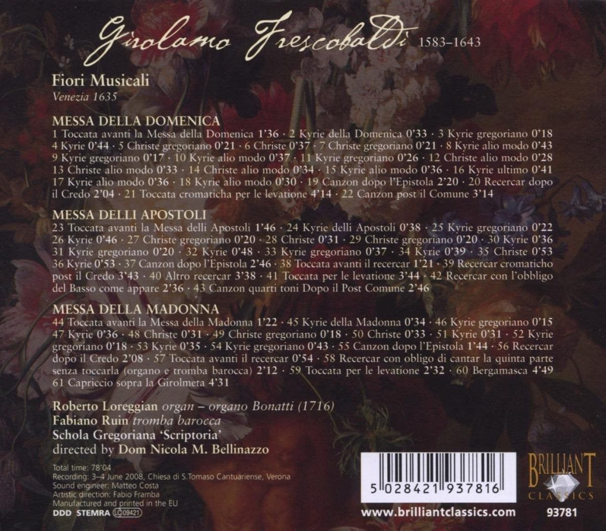 Frescobaldi edition vol 4: fiori musicali – CD