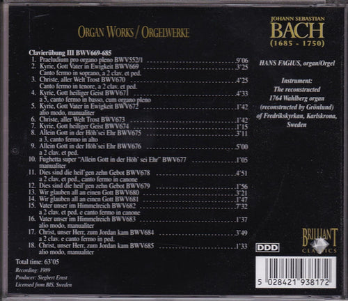 Bach edition – organ works bwv 669-685 – CD