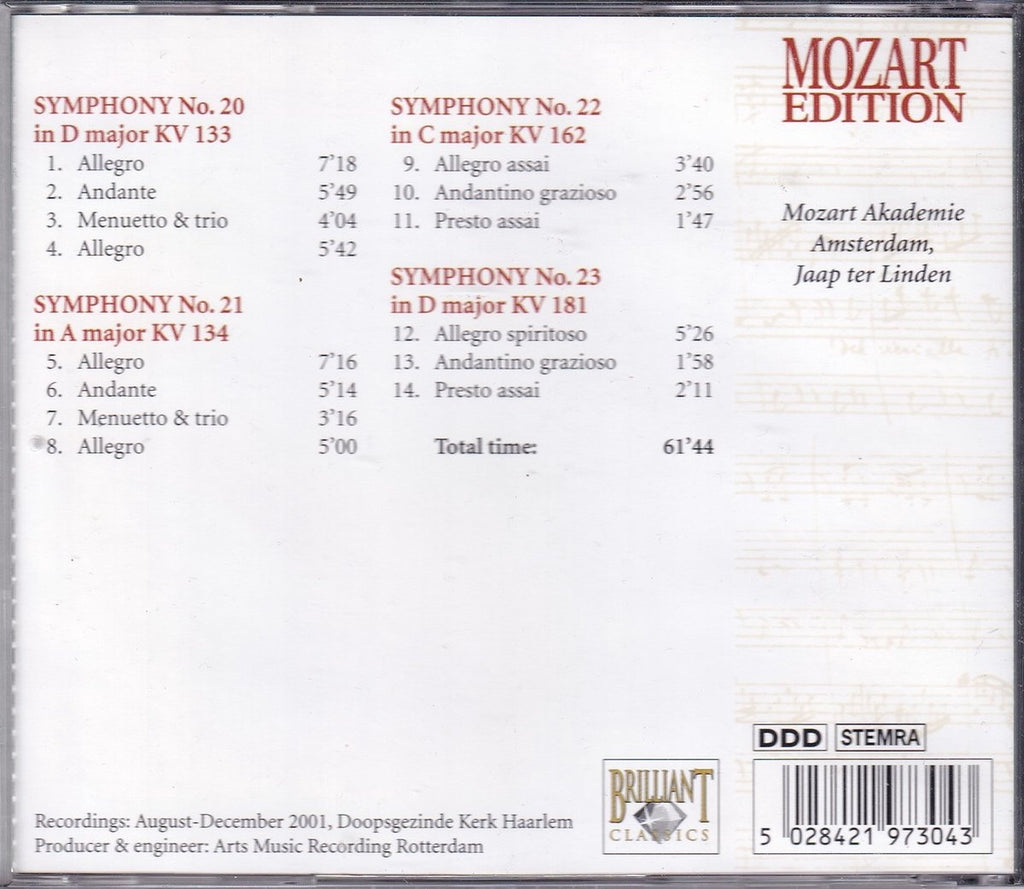 Wolfgang amadeur wolfgang – symphonies – CD