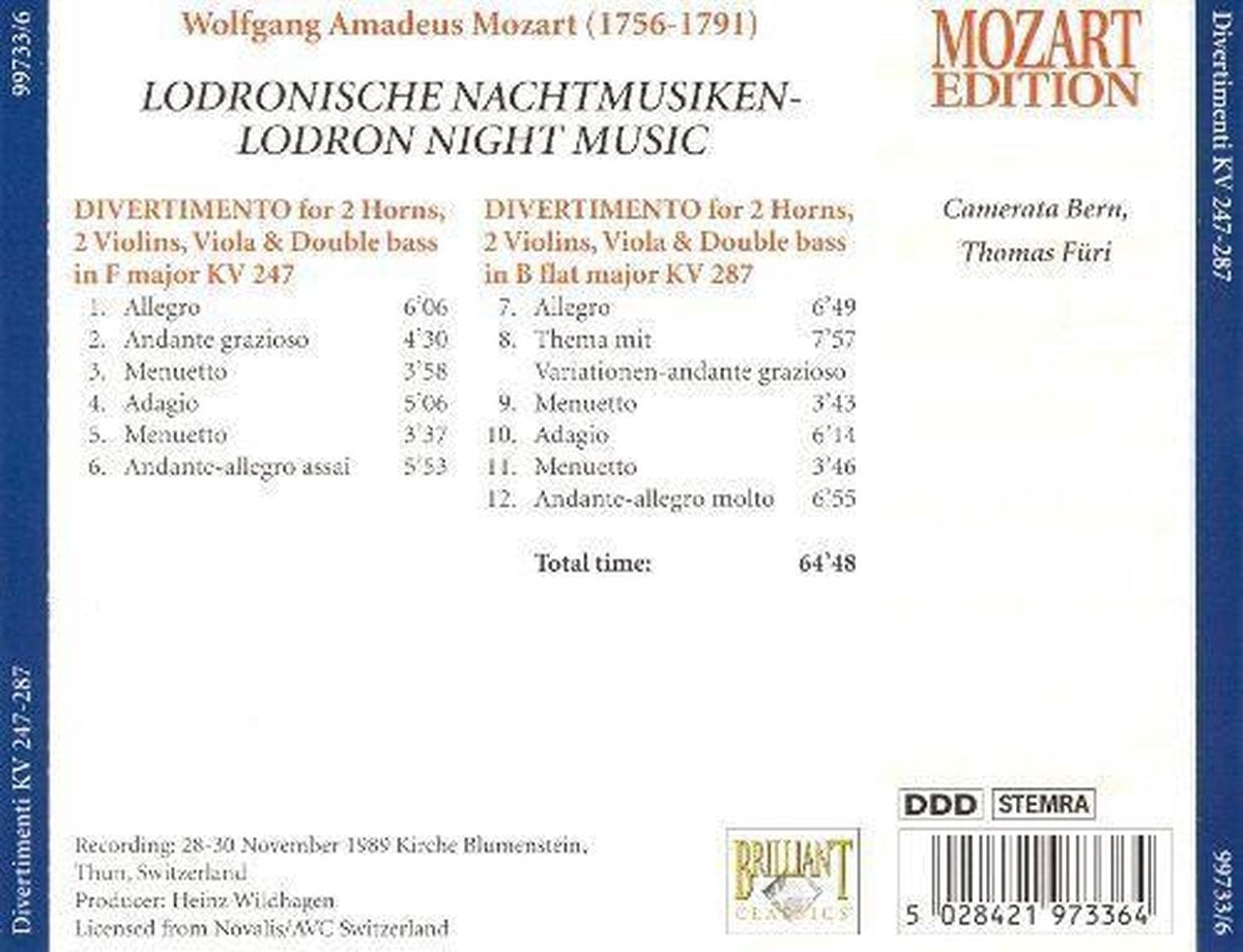 W.a. mozart: die lodronischen nachtmusiken – CD