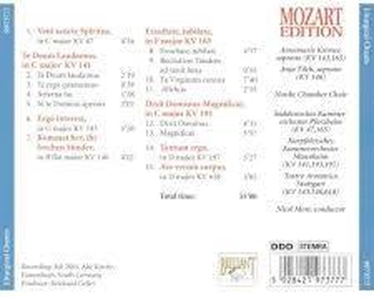 Mozart: liturgical chants – CD