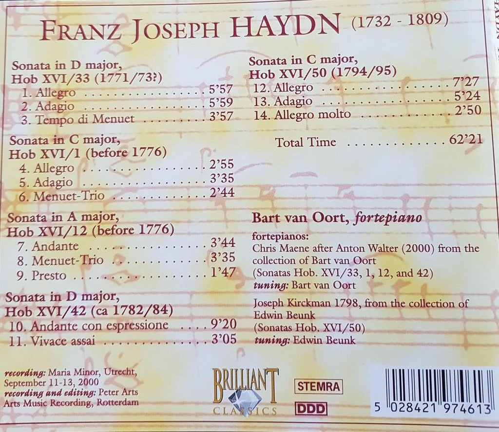Haydn – piano sonatas 33,1,12,42,50 – CD