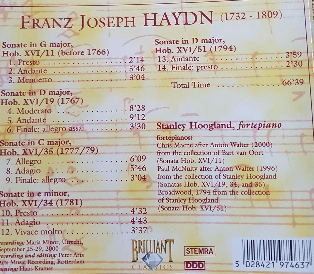 Haydn – piano sonatas 11,19,35,34,51 – CD