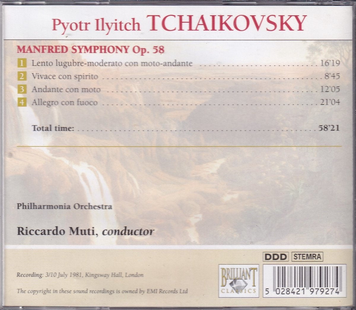 Tchaikovsky – manfred symphony – CD