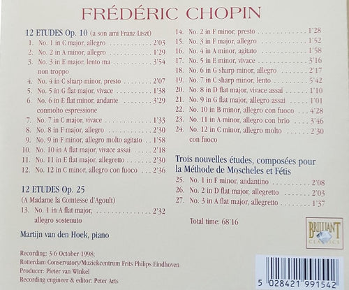 Chopin etudes m. van den hoek – CD