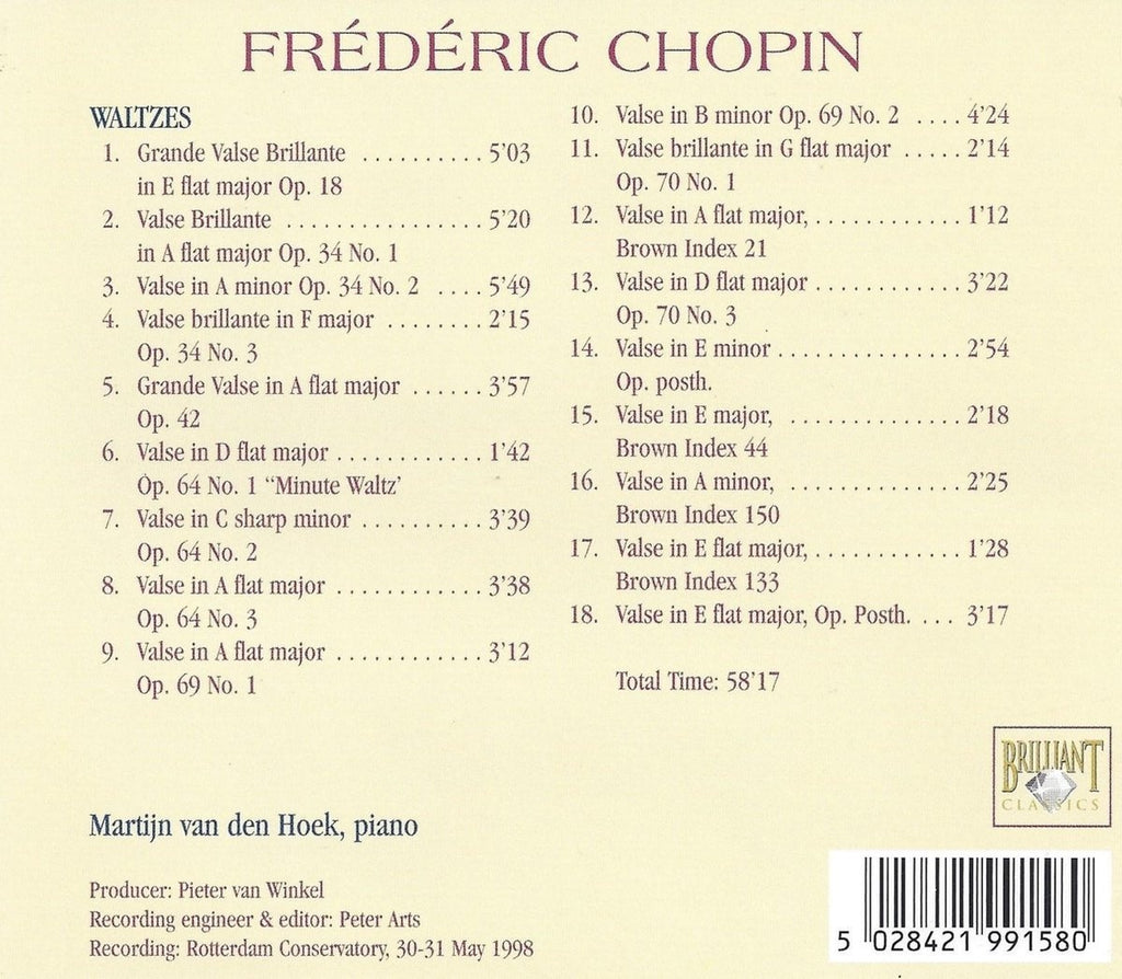 Martijn van den hoek – chopin – waltzes – CD