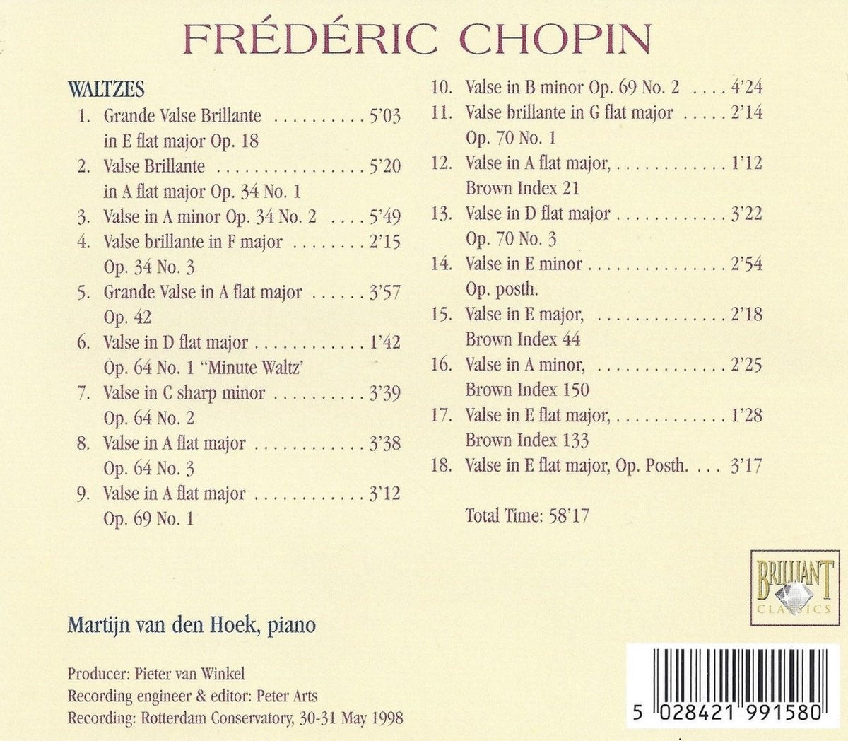 Martijn van den hoek – chopin – waltzes – CD