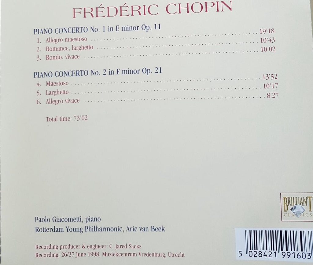 Chopin – piano concertos 1 & 2 – CD
