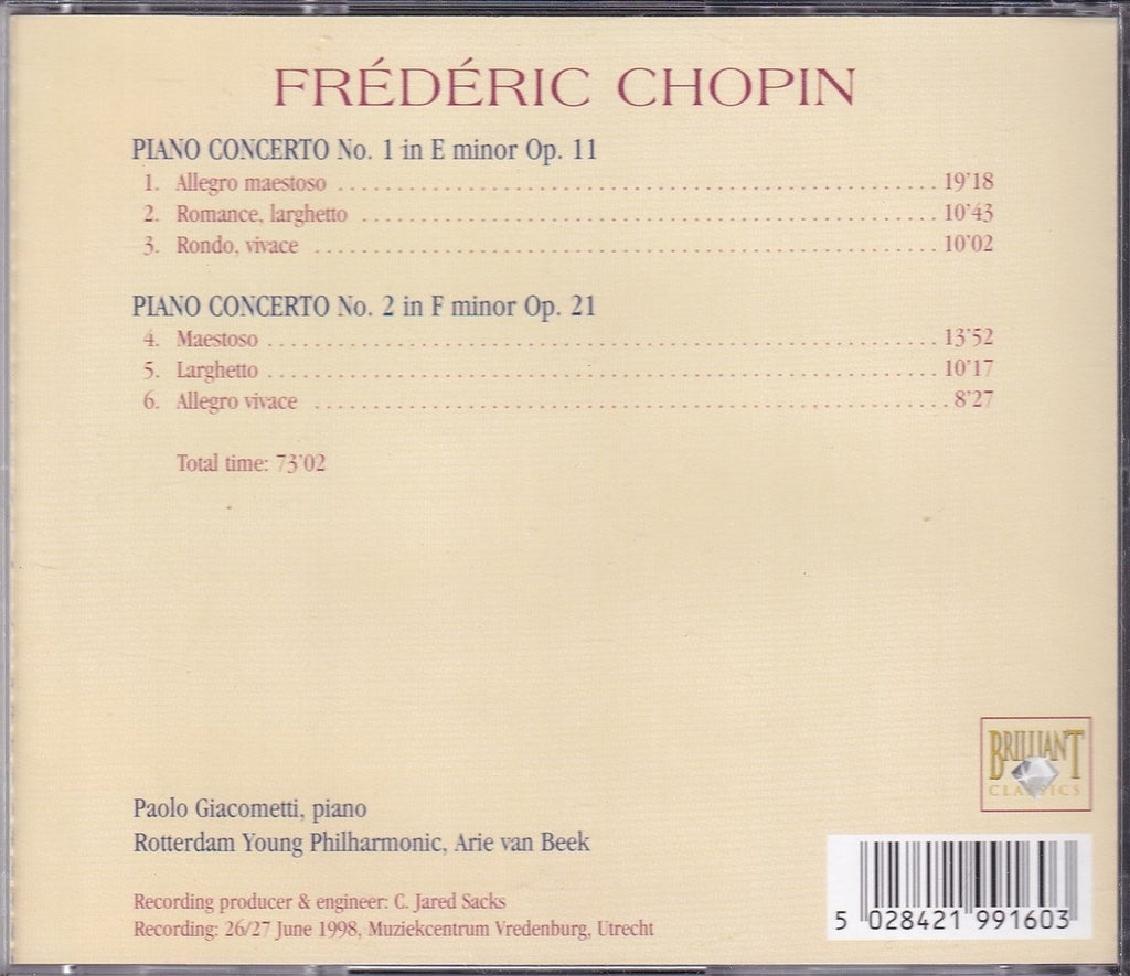 Chopin – piano concertos 1 & 2 – CD