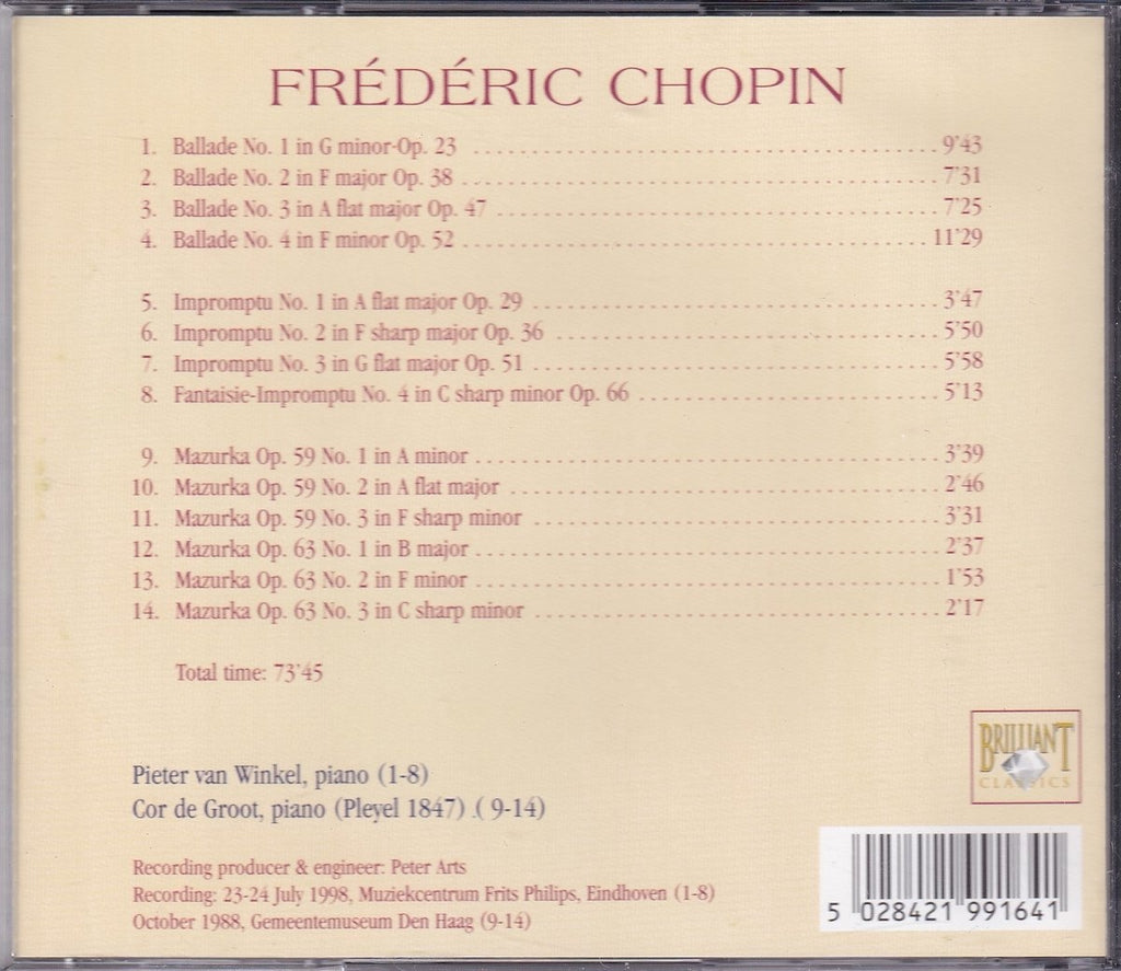 Chopin – ballades – impromptus – CD