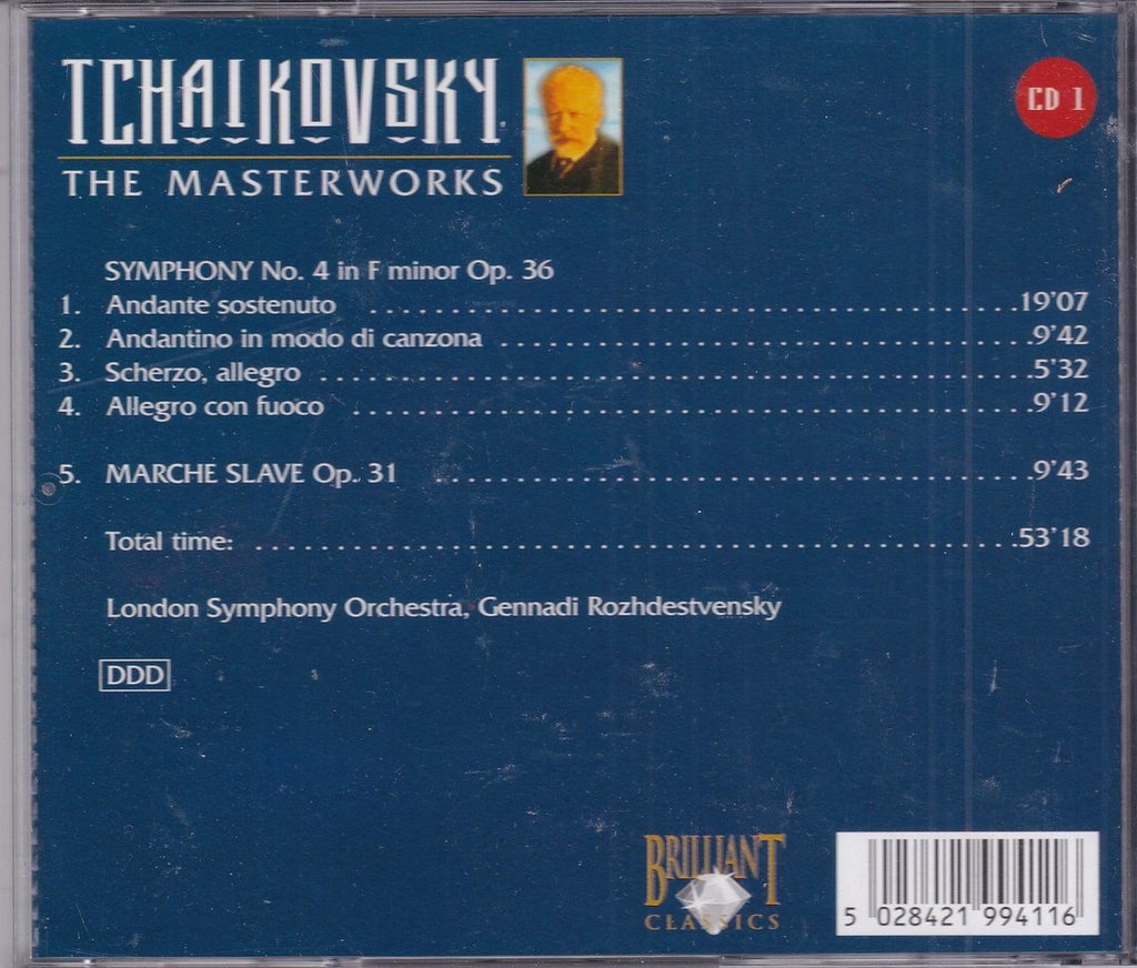 Tchaikovsky – masterworks symphony no 4 in f minor op 36 – marche slave op 31 – CD