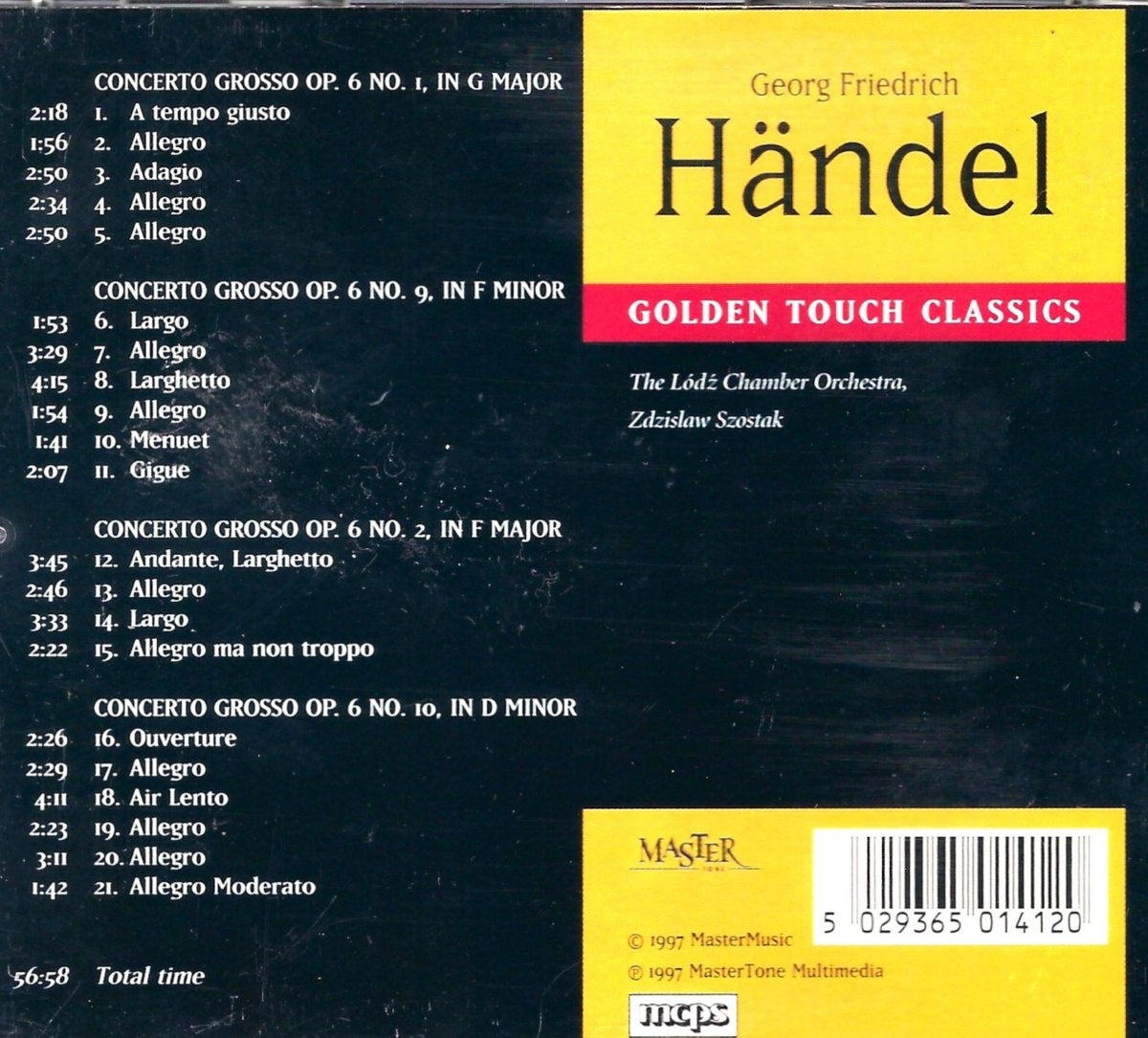 Concerti grossi op.6 – nos. 1,2,9,10 – CD