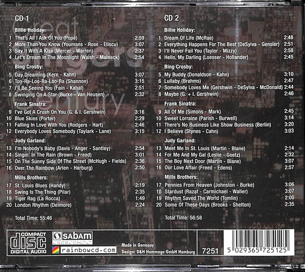 Great singers of the century – CD
