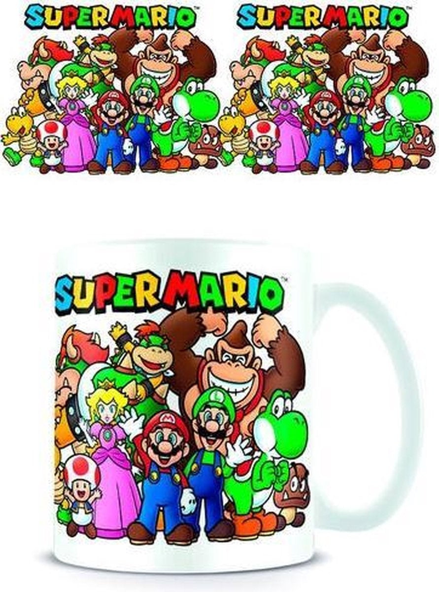 Nintento super mario – geschenkset – mok – notitieboekje – onderzetter en sleutelhanger