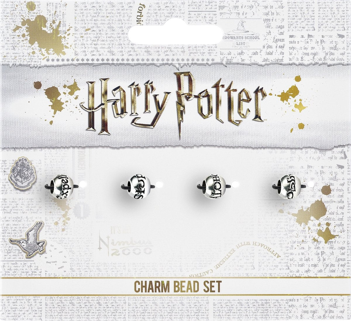Harry Potter – spreukenkralen bedel set voor bedelarmband – zilver – 4 stuks