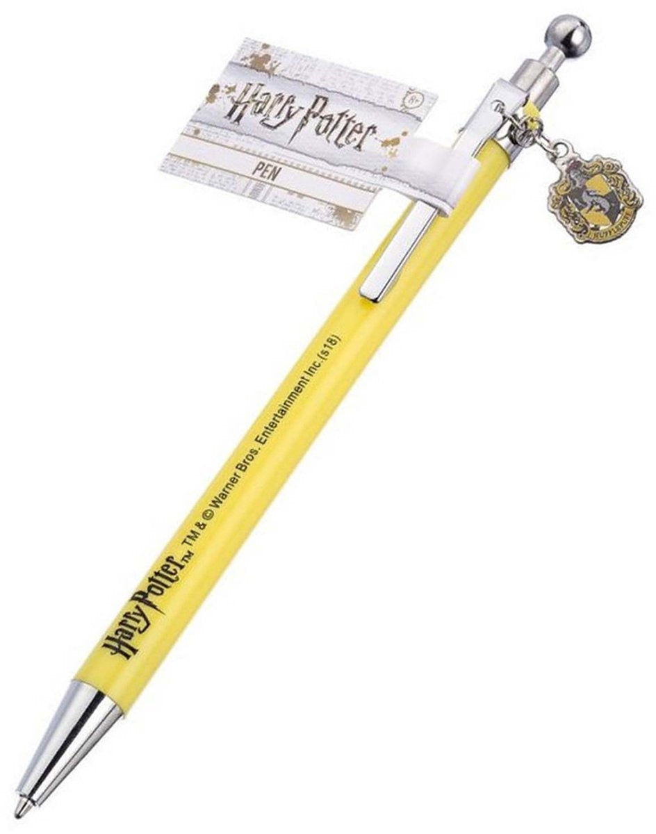 The Carat Shop – Harry Potter – pen met huffelpuff wapenschild bedel – geel en zilver