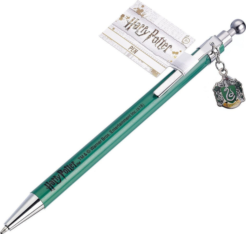 The Carat Shop – Harry Potter – pen met slytherin wapenschild bedel – groen en zilver