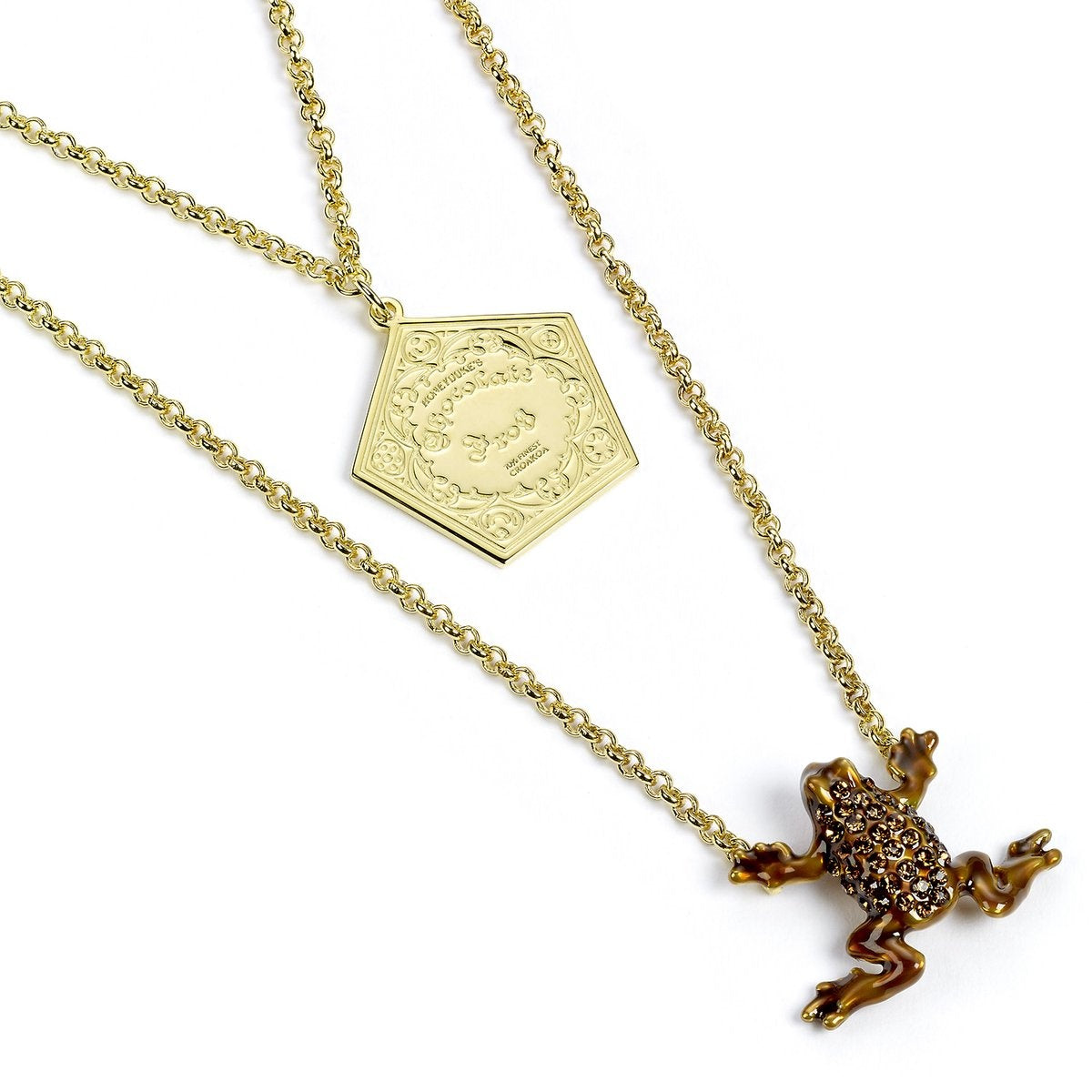 The Carat Shop – Harry Potter sterling zilver goudkleurig chocolade kikker ketting versierd met kristallen