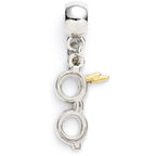 The Carat Shop – Harry Potter glasses slider charm – bliksemschicht en bril slider bedel – zilverkleurig