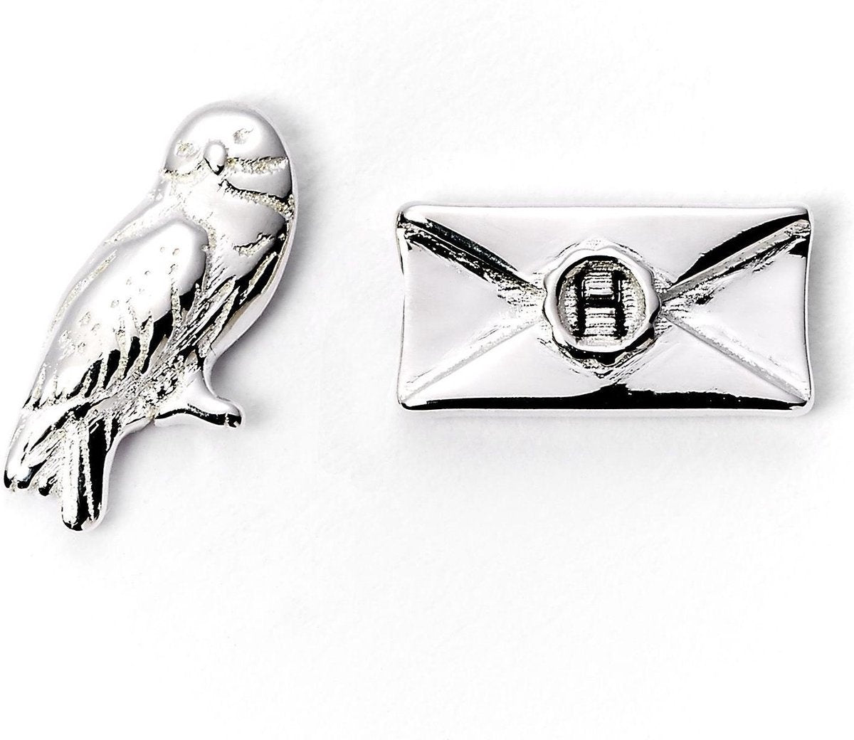 The Carat Shop – Harry Potter – hedwig uil en brief oorknopjes – oorbellen – zilverkleurig
