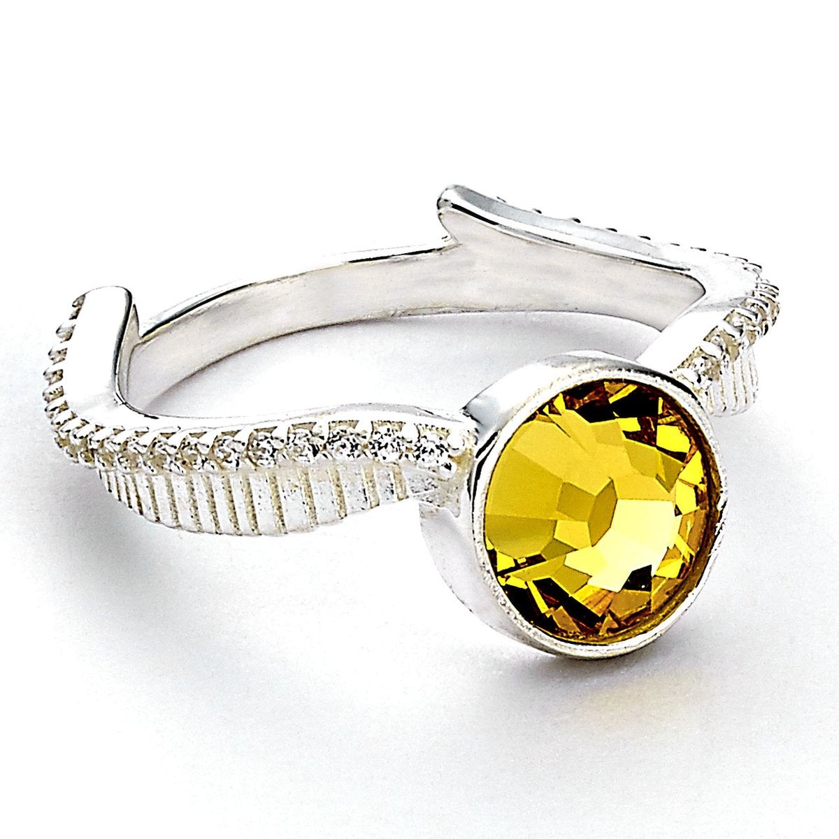 The Carat Shop – Harry Potter golden snitch zilveren ring met kristallen elementen medium – maat m