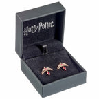 The Carat Shop – Harry Potter zilveren vergulde fawkes oorbellen met rode kristallen