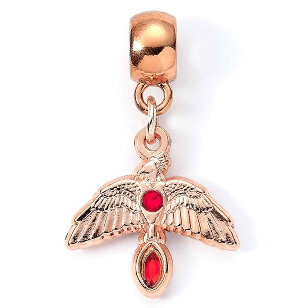 Harry Potter fawkes rose gold plated slider charm