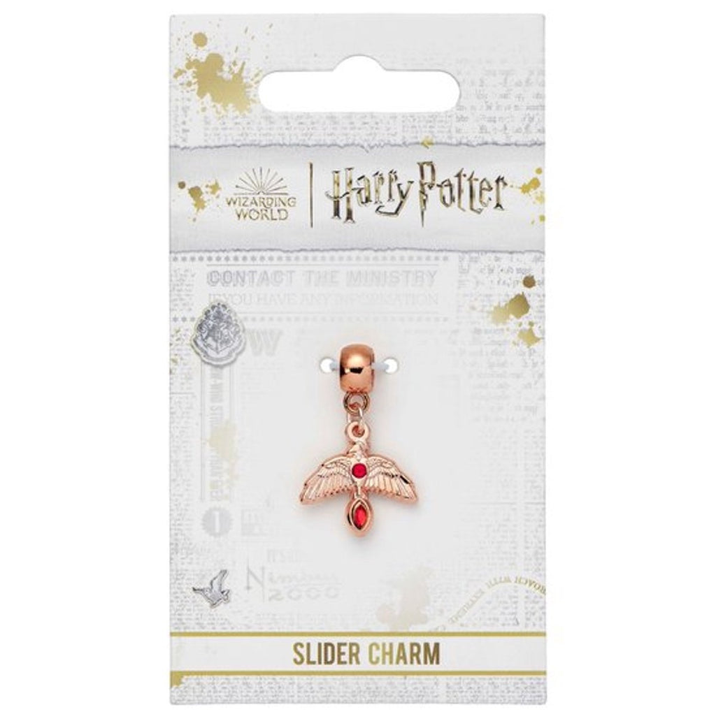 Harry Potter fawkes rose gold plated slider charm