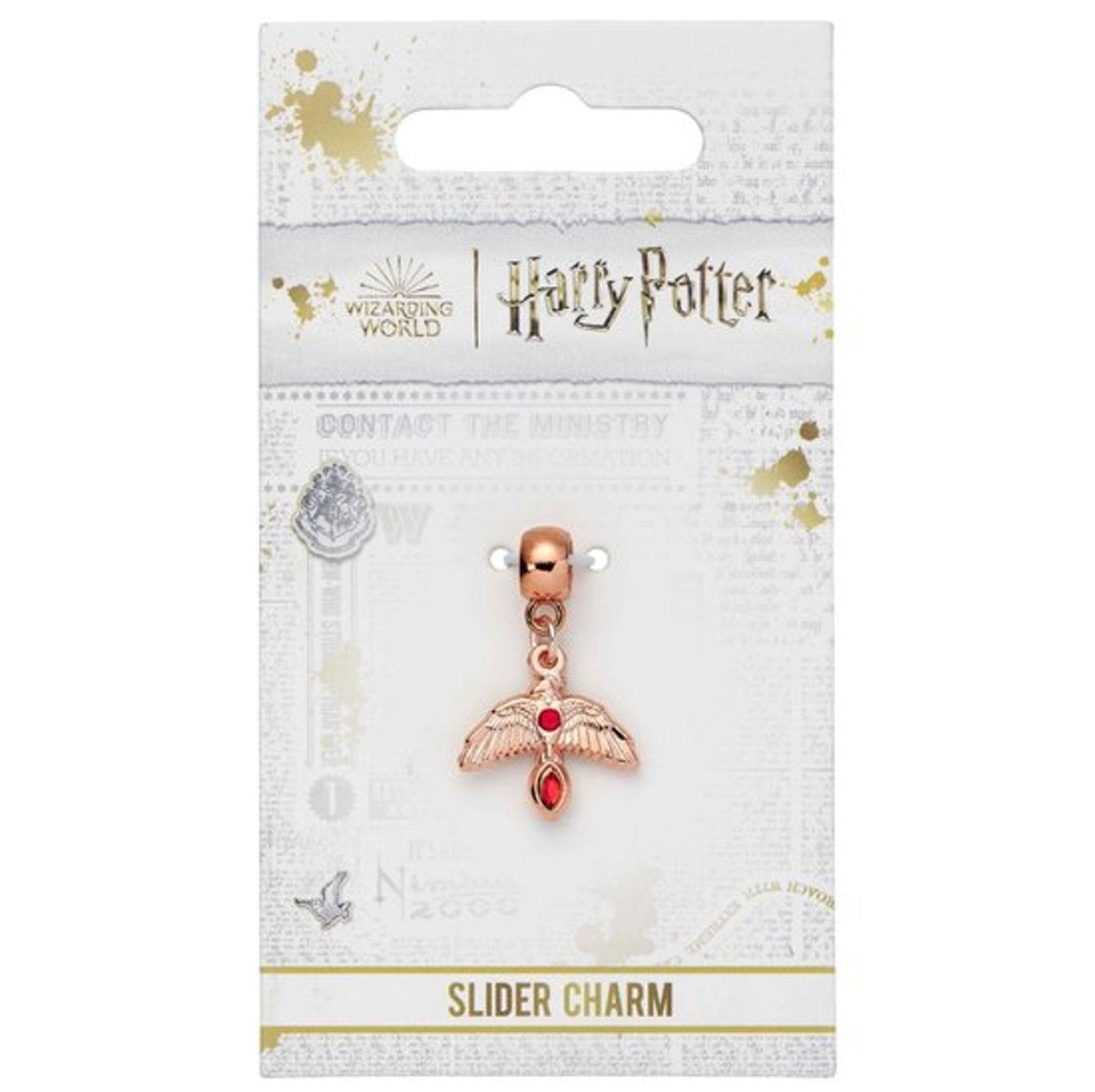 Harry Potter fawkes rose gold plated slider charm
