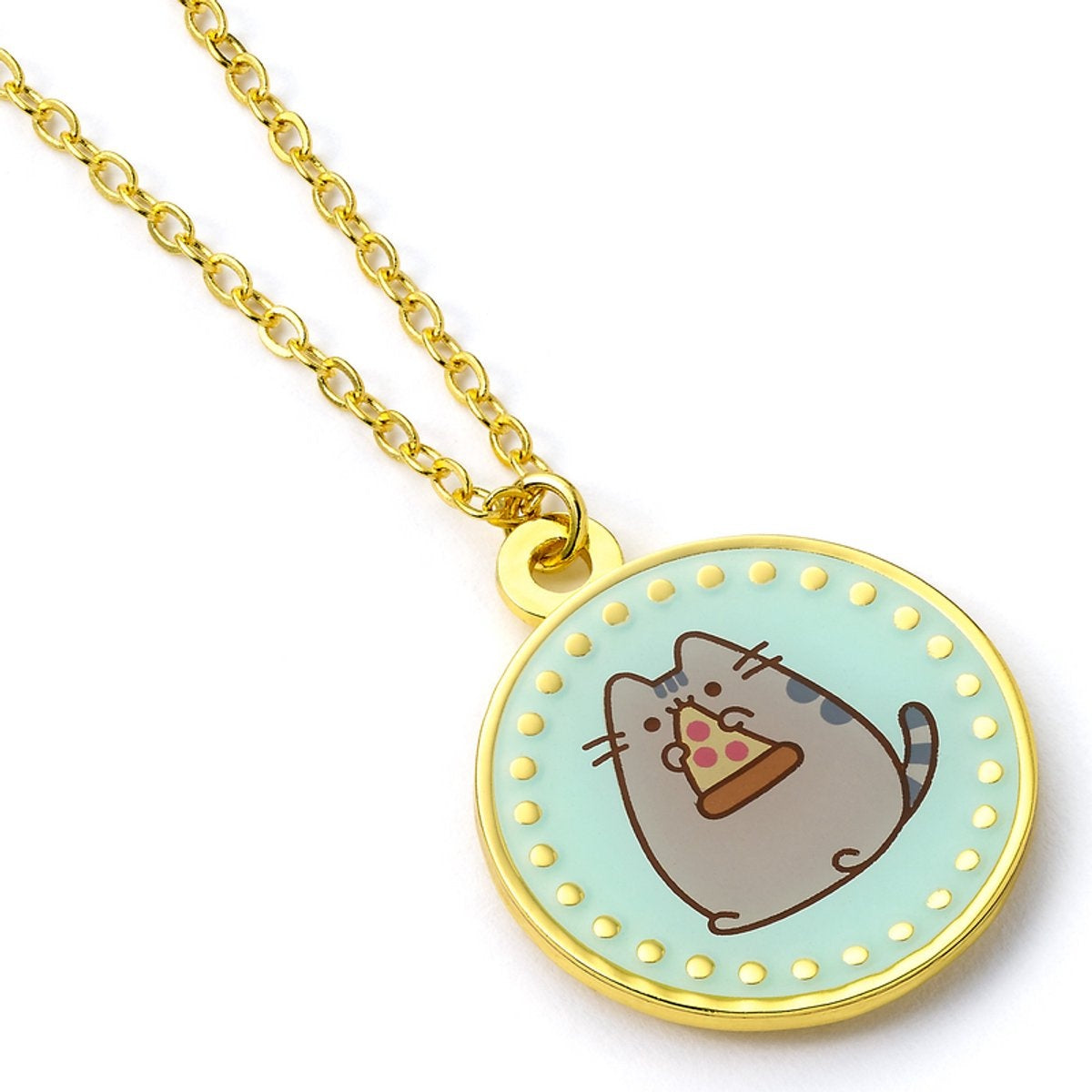 The Carat Shop – pusheen pizza ketting – goudkleurig