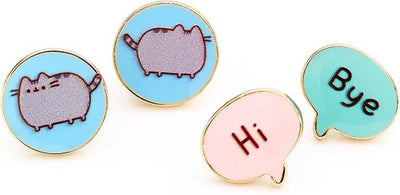 The Carat Shop – pusheen de kat – hi – bye oorknopjes set – goudkleurig – oorbellen