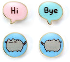 The Carat Shop – pusheen de kat – hi – bye oorknopjes set – goudkleurig – oorbellen