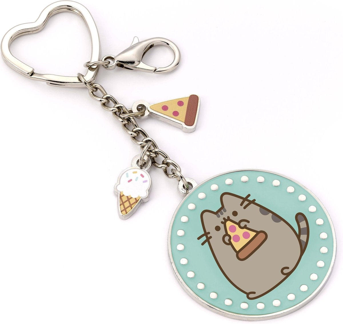 The Carat Shop – pusheen pizza sleutelhanger met mini ‑ bedels – zilverkleurig