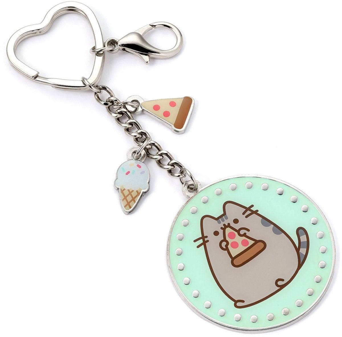 The Carat Shop – pusheen pizza sleutelhanger met mini ‑ bedels – zilverkleurig