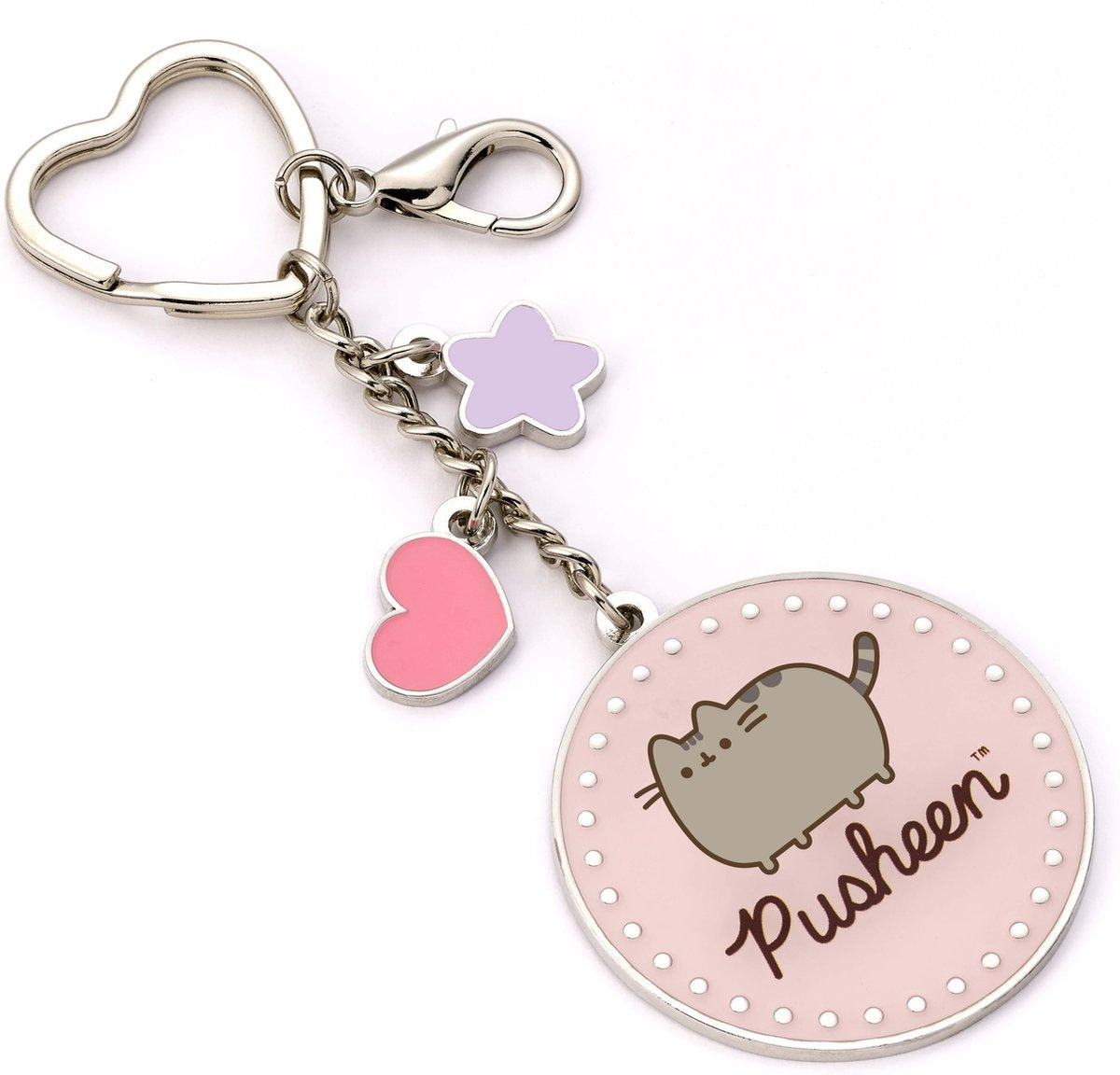 The Carat Shop – pusheen sleutelhanger met mini‑bedels – zilverkleurig
