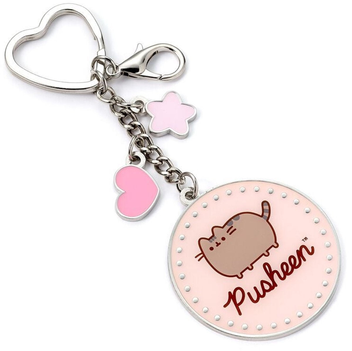 The Carat Shop – pusheen sleutelhanger met mini‑bedels – zilverkleurig