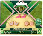 The Carat Shop – wicked glinda rose goudkleurige vlinder – glinda's g initiaal, schoen en vlinder stud oorbellen