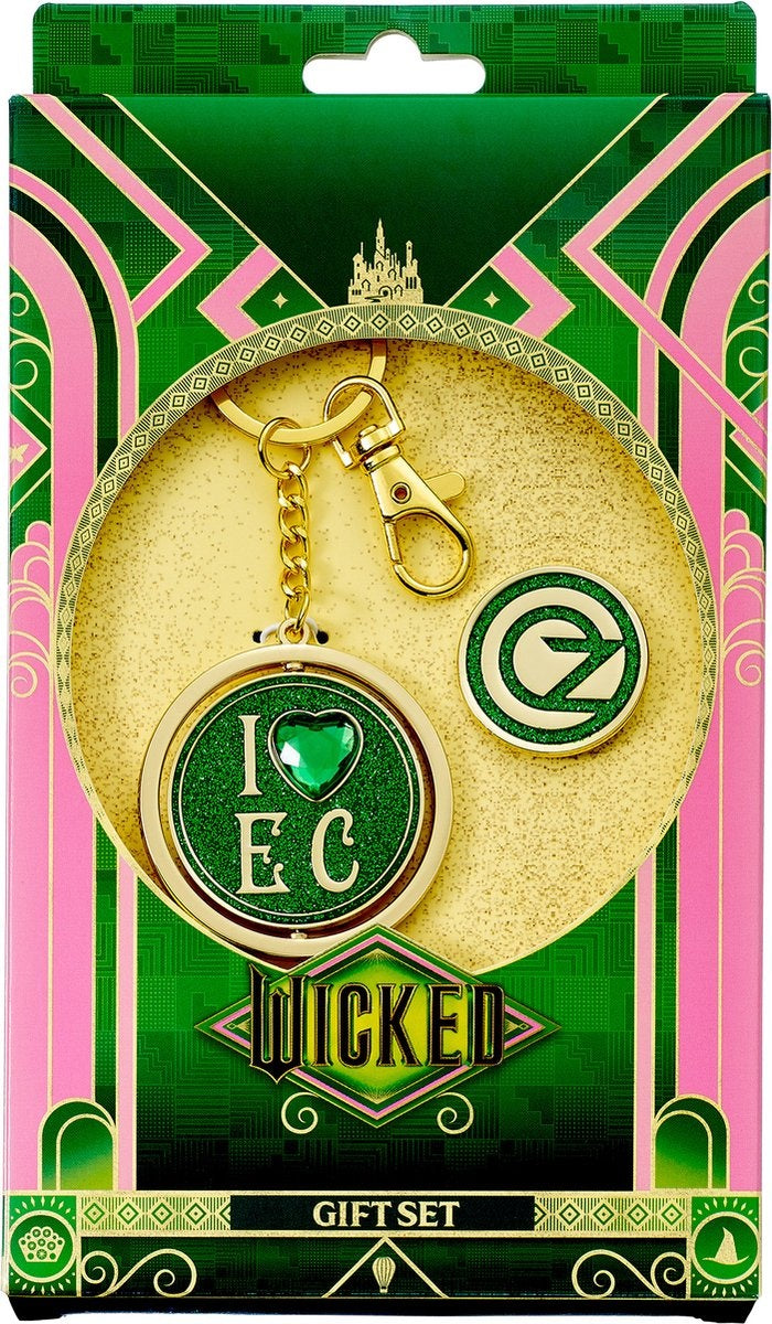 The Carat Shop – wicked ik hou van emerald city sleutelhanger & oz logo pin insigne gift set