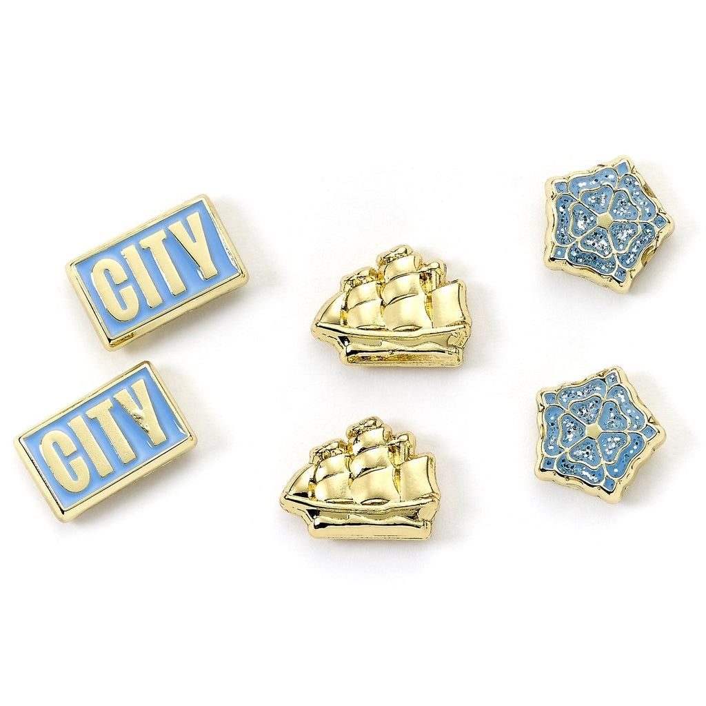 The Carat Shop – manchester city voetbal club set van drie oorbellen