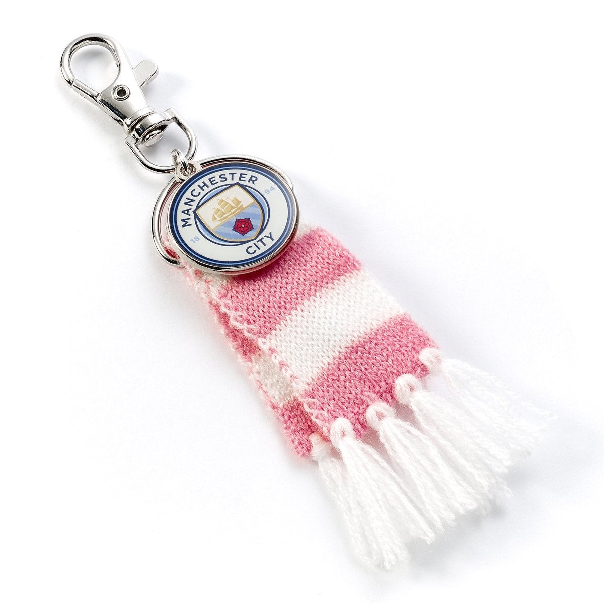 The Carat Shop – manchester city voetbal club roze sjaal en logo bedel rugzak hanger
