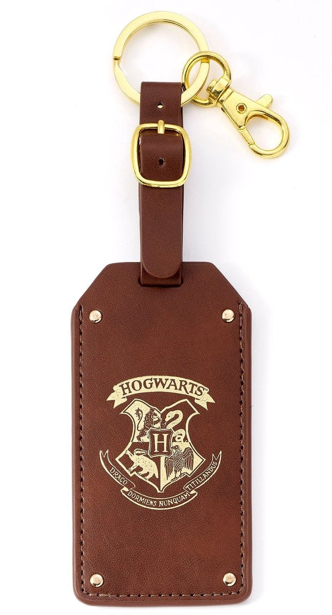 The Carat Shop – Harry Potter bagagelabel en sleutelhanger – hogwarts wapen – bruin