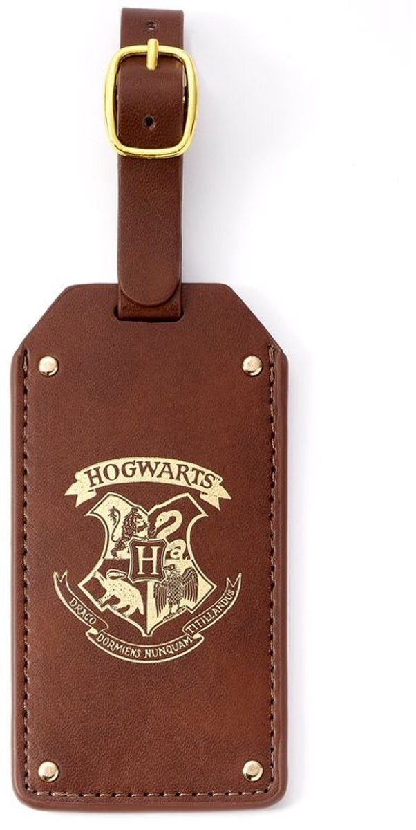 The Carat Shop – Harry Potter bagagelabel en sleutelhanger – hogwarts wapen – bruin
