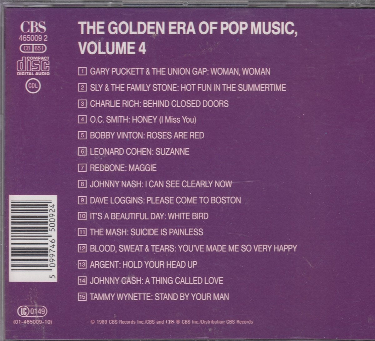 Golden era of pop music, volume 4 – CD