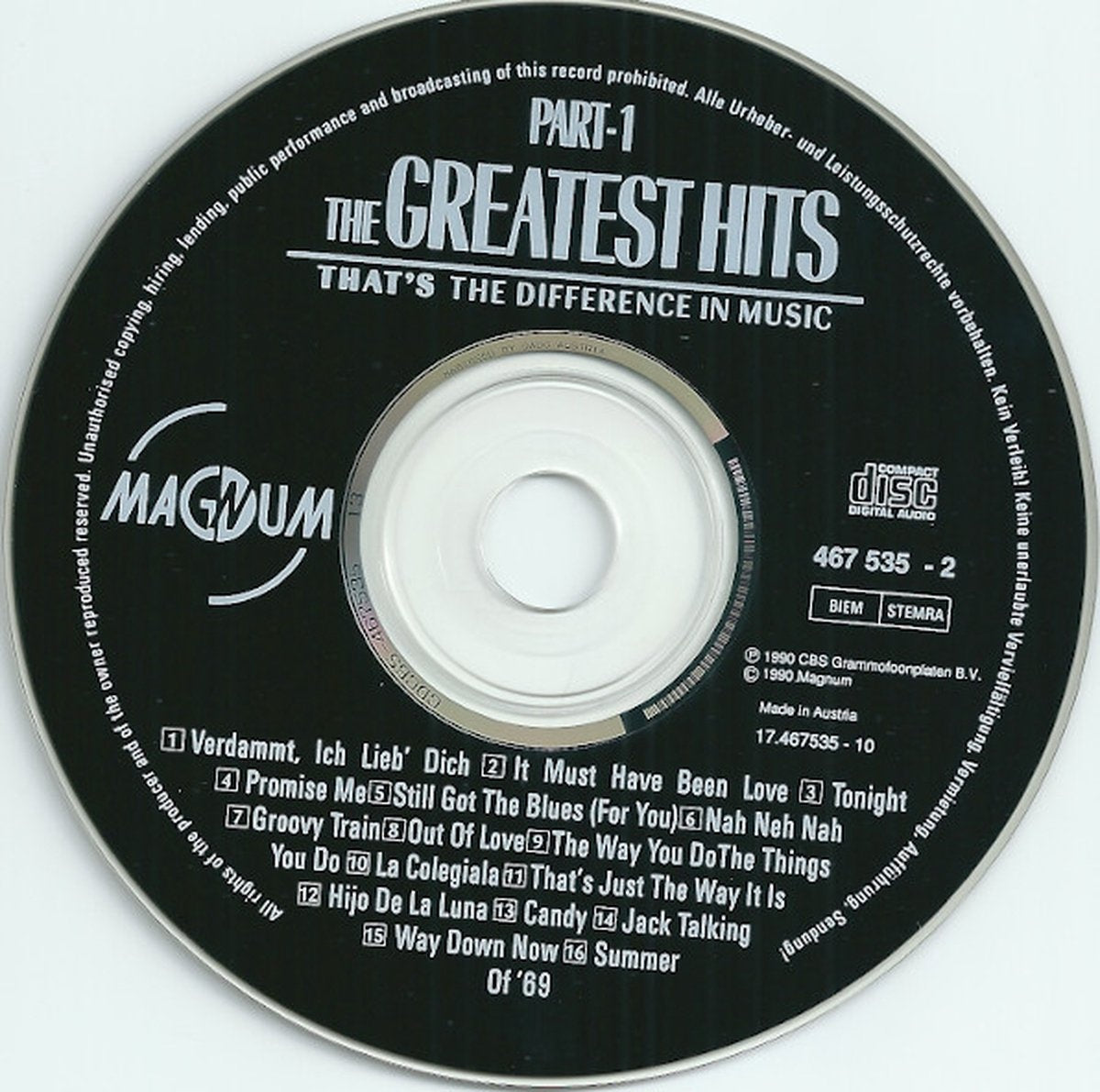 Greatest hits part 1 – CD