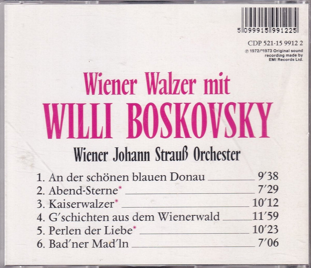 Wiener walzer mit willi boskovsky – wiener johann strauss orchester o.l.v. willi boskovsky – CD