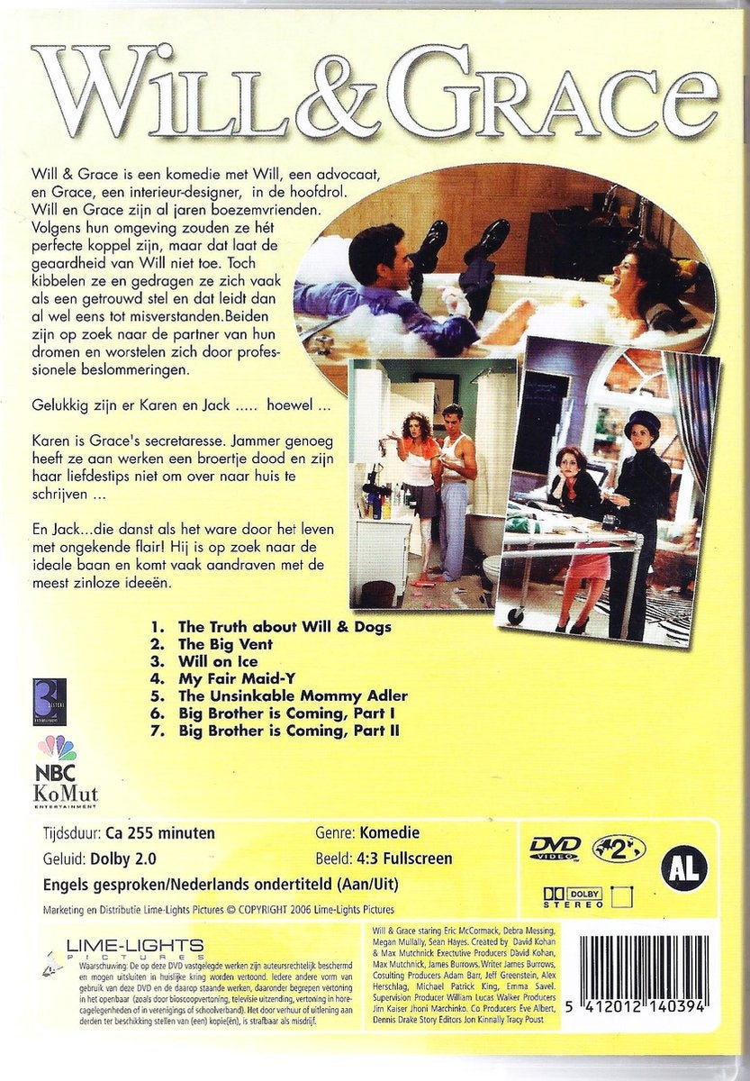 Will & grace – seizoen 1 afl 9 t/m 15 – DVD