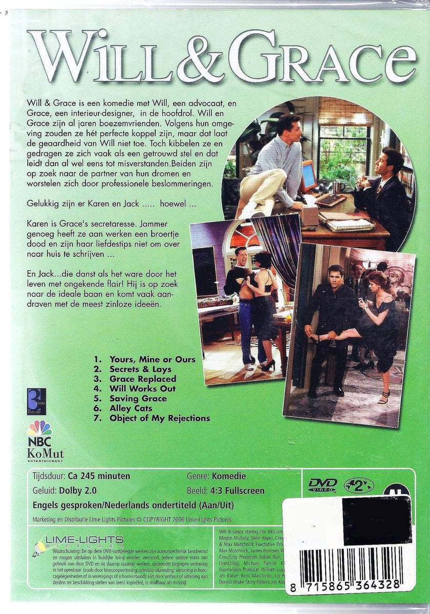 Will & grace – seizoen 1 – afl 16 t/m 22 – DVD