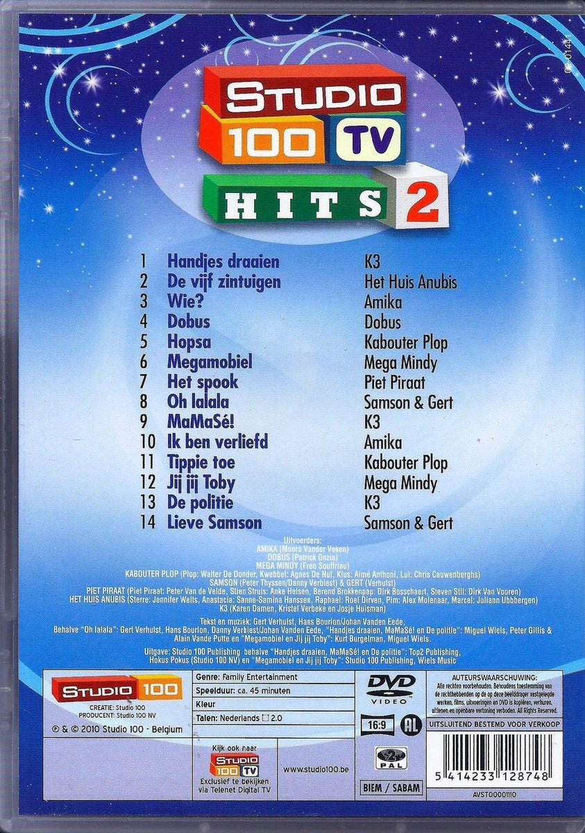Studio 100 tv hits – volume 2 – DVD